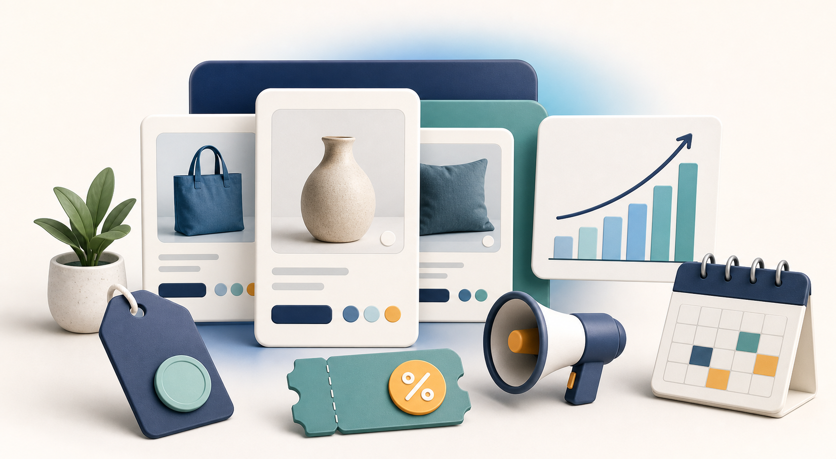 Qoo10 Pick - ECの商品ページ、広告、クーポン、販促予定、分析を表すイメージ